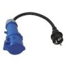 adapter cable, industrial socket 1×32A - shucko plug 1×16A